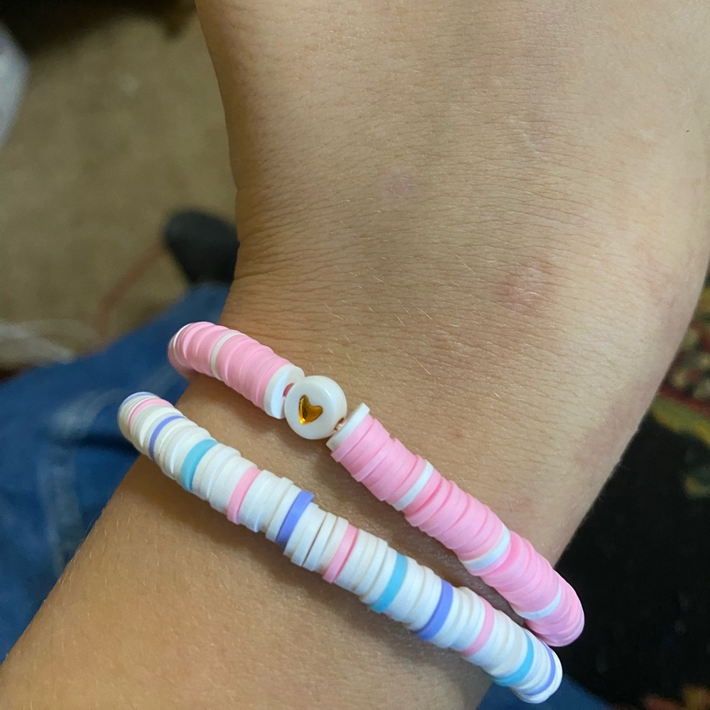 Clay bead bracelet set